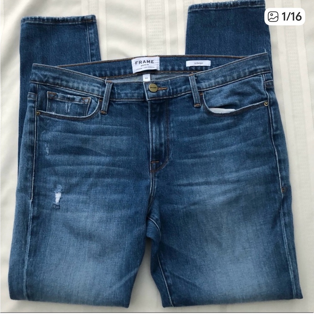 Frame denim jeans le garcon blue distressed Washburn women’s size 30